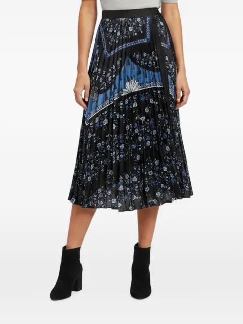 SANDRO floral-print midi skirt Black 1368145