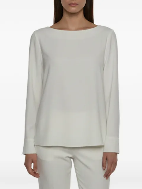 Sonia Rykiel Pre-Owned crew-neck long-sleeved crepe blouse White 1375743