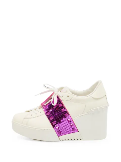 Valentino Garavani Pre-Owned Rockstud leather sneakers White 1374400
