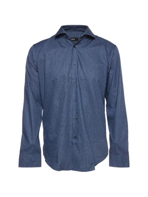 BOSS geometric-print shirt Blue 1374012