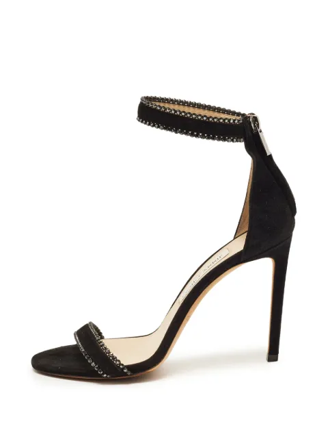 Jimmy Choo Pre-Owned crystal-embellished ankle-strap heeled sandals Black 1365853