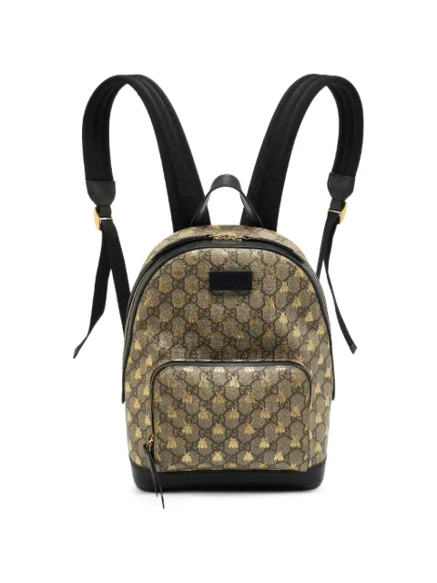 Gucci Pre-Owned small Day Bees GG Supreme backpack Neutrals 1374204