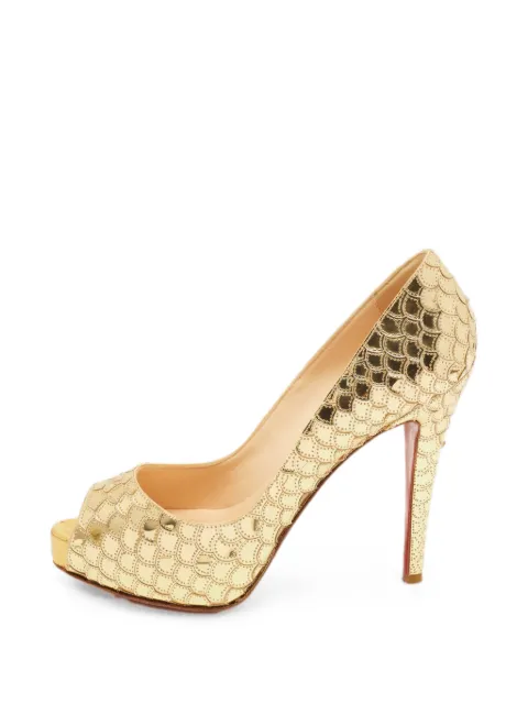 Christian Louboutin Pre-Owned Poseidon heeled pumps Gold 1375033