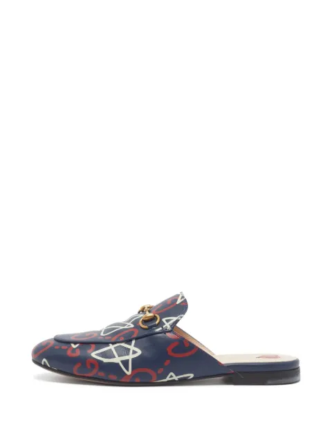 Gucci Pre-Owned Princetown Horsebit-detail flat mules Blue 1371401