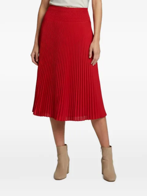 Prada Pre-Owned plissé smocked-waist midi skirt Red 1369249
