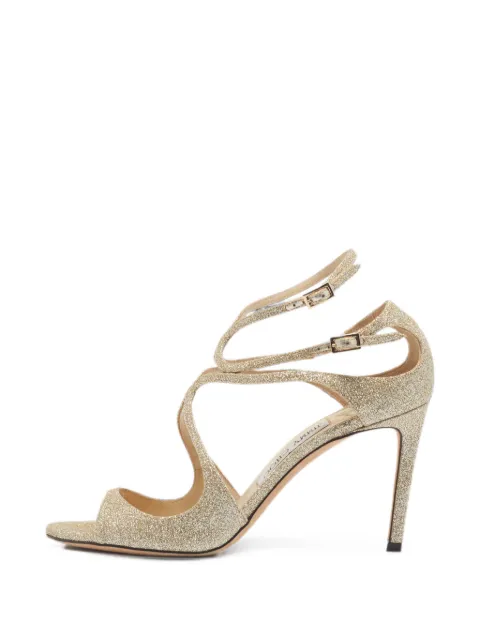Jimmy Choo Pre-Owned Ivette glitter sandals Gold 1372935