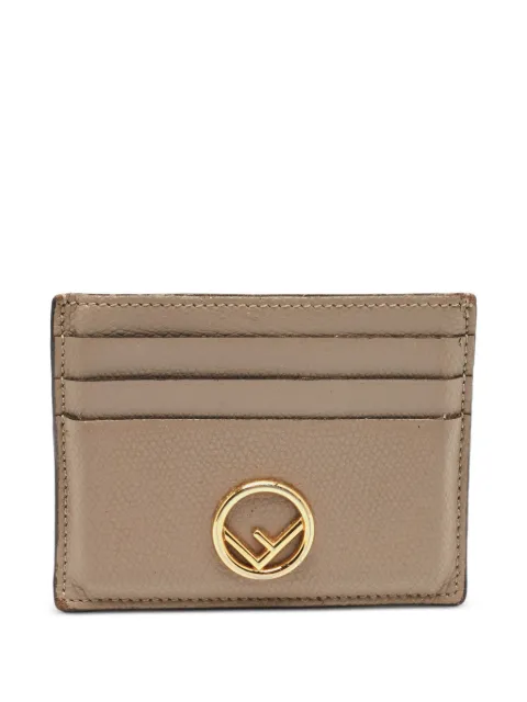 Fendi Pre-Owned 2018 F is Fendi logo-plaque card holder Neutrals 1373589