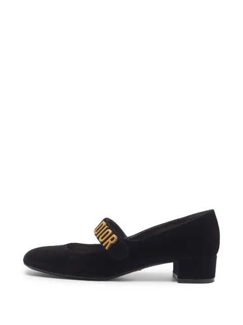 Christian Dior Pre-Owned Baby-D velvet heeled pumps Black 1370967