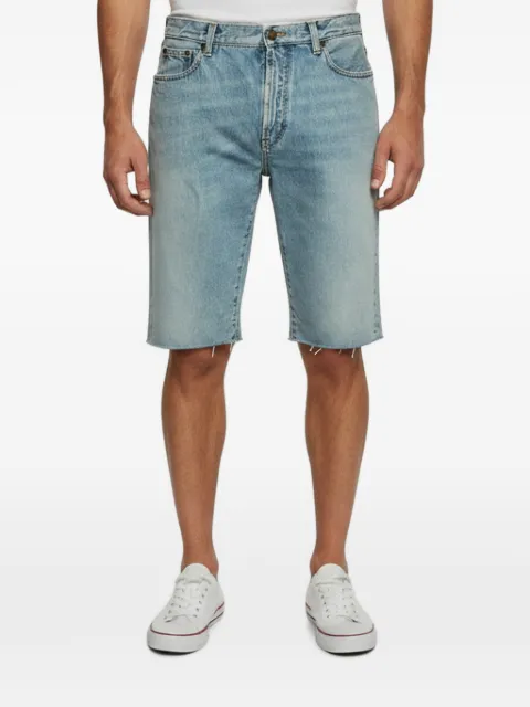 Saint Laurent Pre-Owned distressed denim shorts Blue 1368991