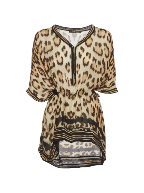 Roberto Cavalli Vintage leopard-print Kaftan blouse Neutrals 1376010
