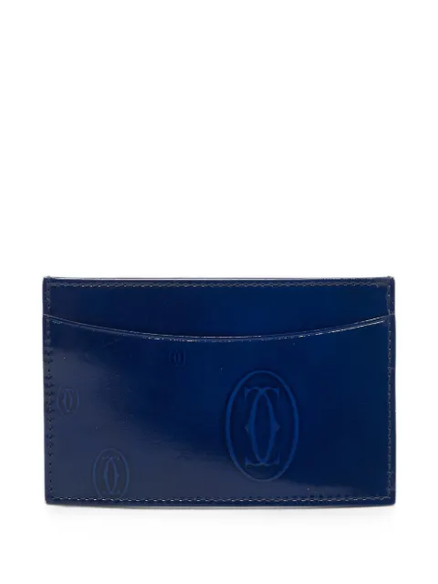 Cartier Happy Birthday patent leather card holder Blue 1367345