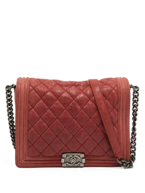 CHANEL Pre-Owned 2013-2014 Boy quilted shoulder bag Red 1371462