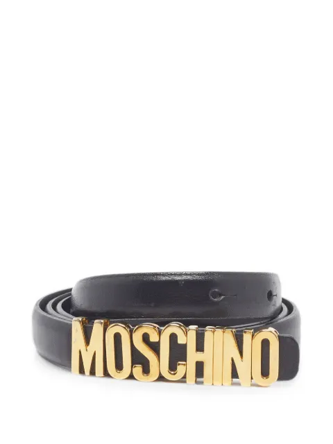 Moschino Pre-Owned Classic logo leather belt Black 1368288