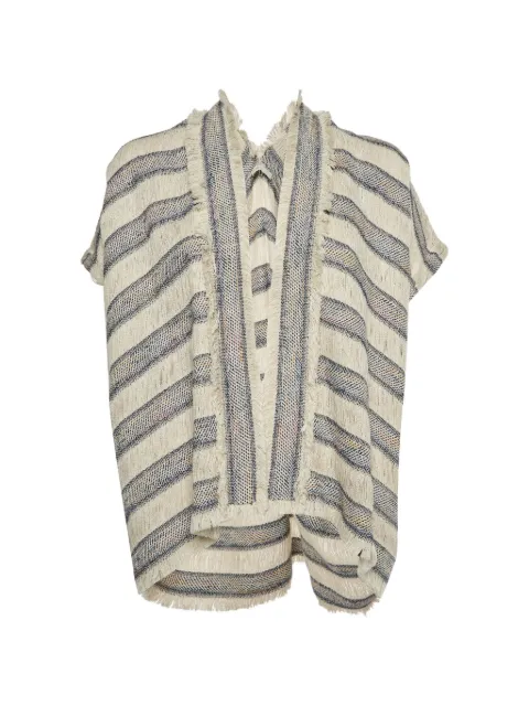 Maje striped jacquard poncho Neutrals 1374008