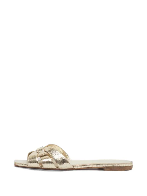 Saint Laurent Pre-Owned Tribute flat sandals Gold 1370476