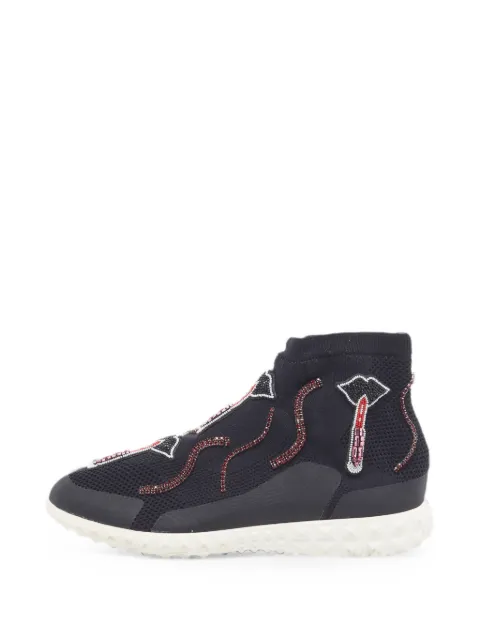 Valentino Garavani Pre-Owned bead-embellished high-top sneakers Black 1335742