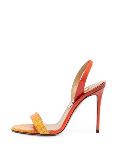 Aquazzura croc-embossedleather slingback sandals Orange 1374936