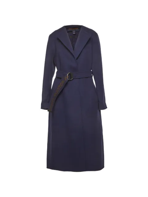 Louis Vuitton Pre-Owned Monogram belted wrap coat Blue 1367904