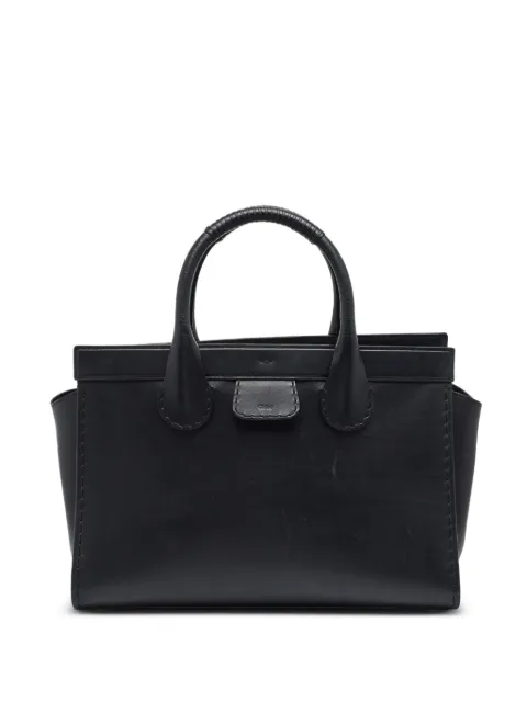 Chloé Pre-Owned large Edith leather tote bag Black 1366950