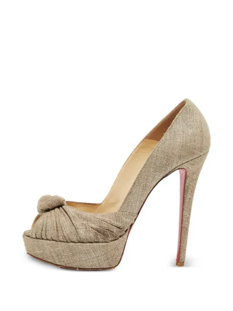 Christian Louboutin Pre-Owned Jenny knotted peep-toe pumps Neutrals 1373811