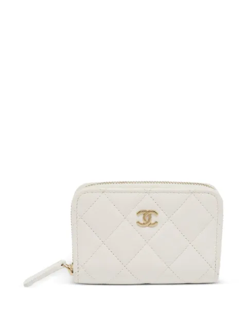 CHANEL Pre-Owned quilted caviar leather coin purse White 1368042