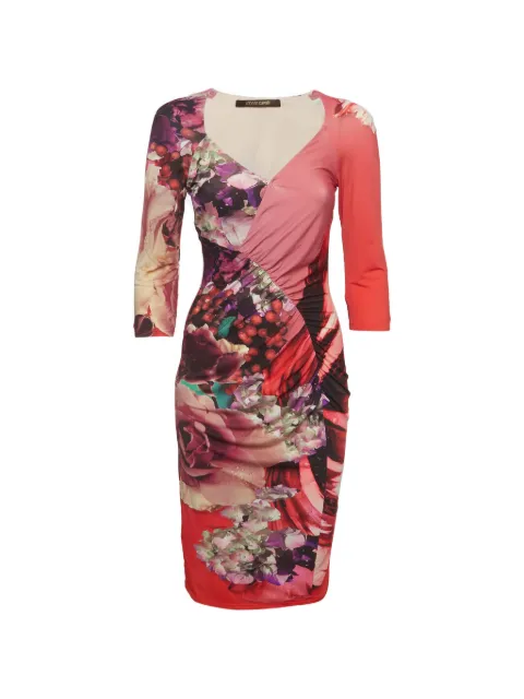 Roberto Cavalli Vintage floral-print ruched midi dress Pink 1369194