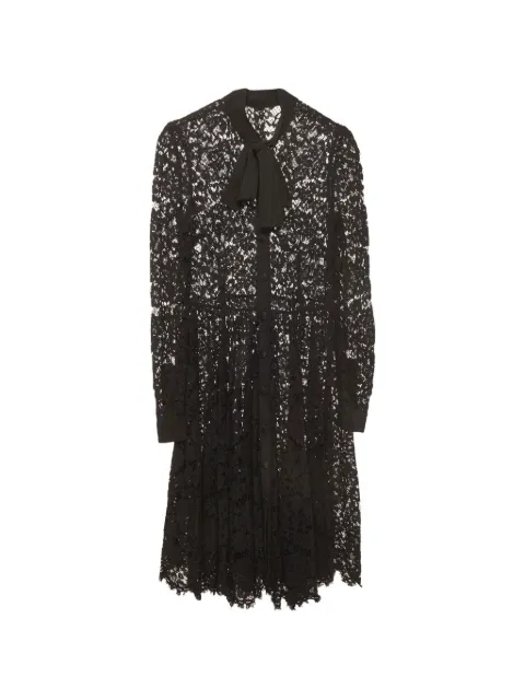 Dolce & Gabbana Pre-Owned floral-lace button-down midi dress Black 1372832