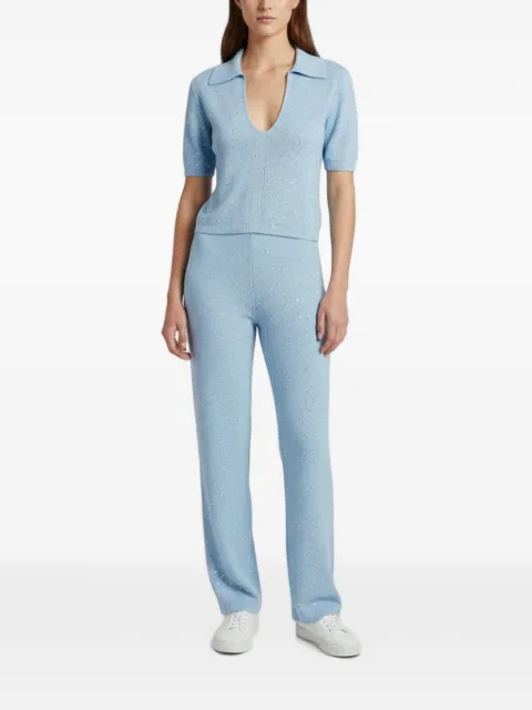 424 Valeria sequin-embellished trousers and top set Blue 1347746
