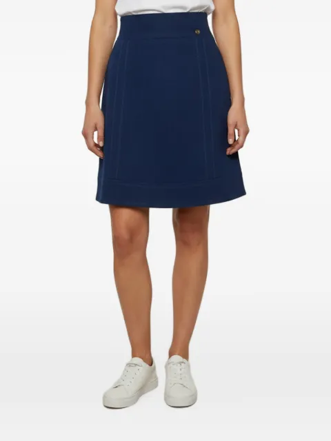 CHANEL Pre-Owned A-line felt mini skirt Blue 1372112