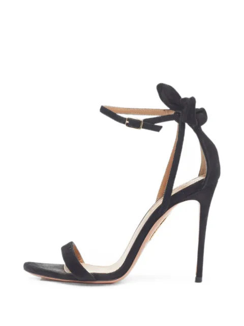 Aquazzura Bow Tie suede heeled sandals Black 1371157