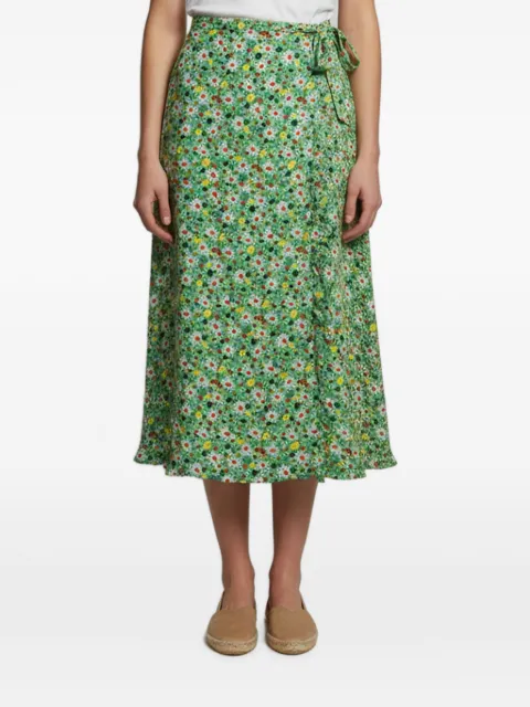 Miu Miu Pre-Owned floral-print midi skirt Green 1372288