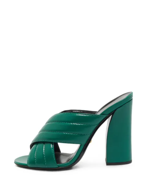 Gucci Pre-Owned Webby quilted heeled sandals Green 1367501