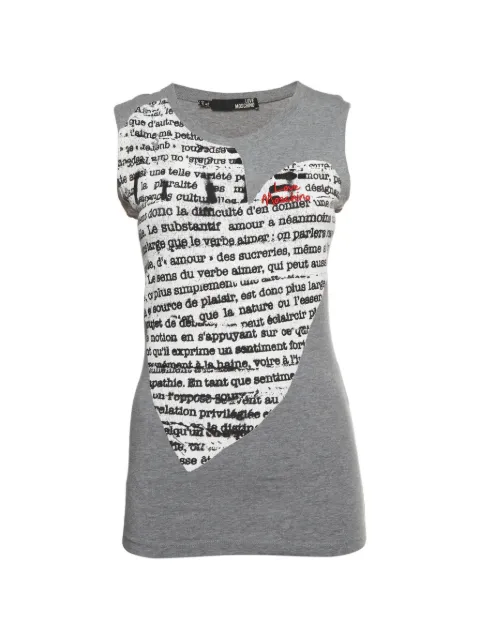 Love Moschino heart-print tank top Grey 1368345