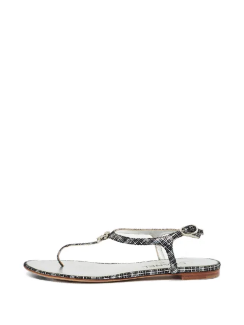 CHANEL Pre-Owned CC crystal-embellished sandals Black 1374834