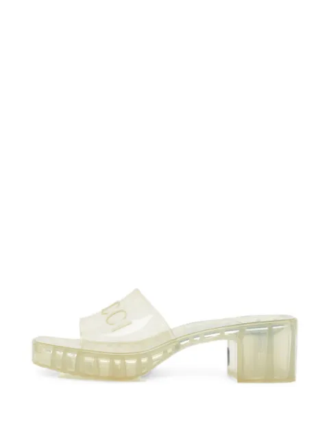 Gucci Pre-Owned logo-embossed mules White 1367878
