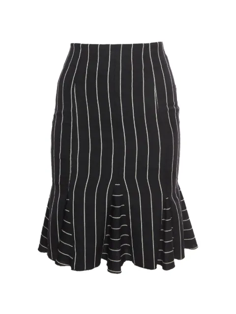 Emporio Armani Pre-Owned stripe wool midi skirt Black 1366905