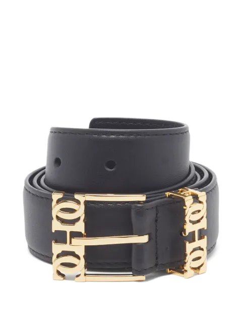 Carolina Herrera Vintage CH-logo leather belt Black 1373966