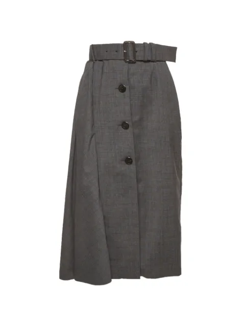 Prada Pre-Owned 2019 checked asymmetrical midi skirt Grey 1373359
