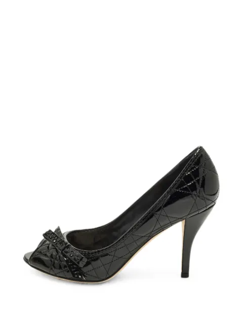 Christian Dior Pre-Owned Miss Dior Cannage open-toe heeled pumps Black 1331022