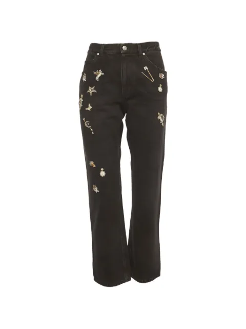 Alexander McQueen Pre-Owned embellished straight-leg jeans Black 1282135