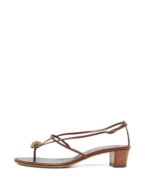 Giuseppe Zanotti Vintage crystal-embellished thong sandals Brown 1375200