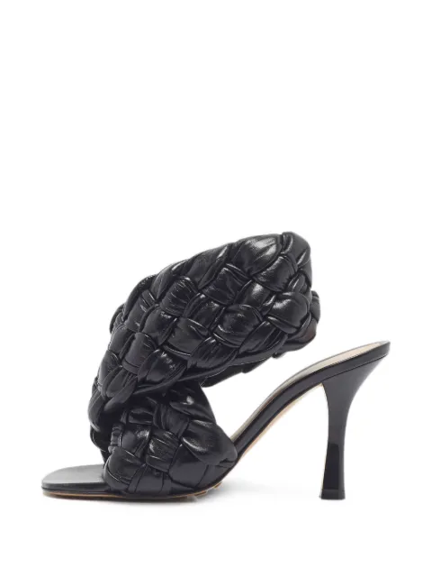 Bottega Veneta Pre-Owned Intrecciato cross-strap heeled sandals Black 1368287