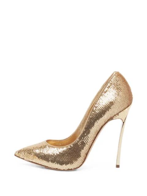 Casadei Blade sequin-embellished heeled pumps Gold 1374003