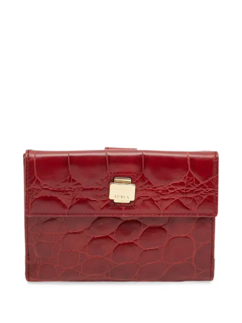 Furla croc-embossed leather wallet Red 1370512