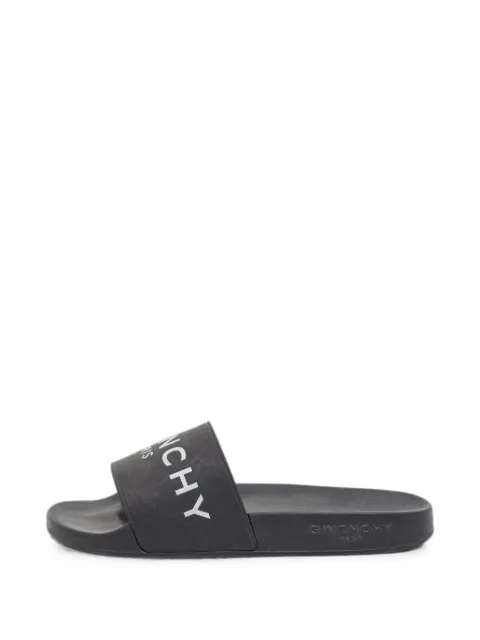 Givenchy Pre-Owned logo-print pool slides Black 1373912