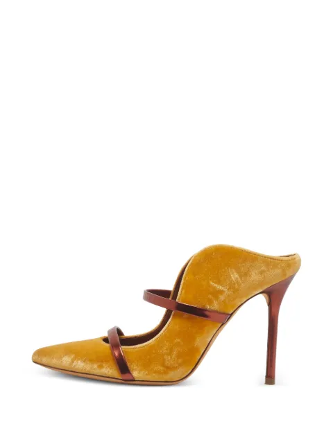 Malone Souliers Maureen velvet heeled mules Yellow 1370158