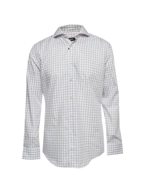 BOSS Jason checked slim-fit shirt White 1372886