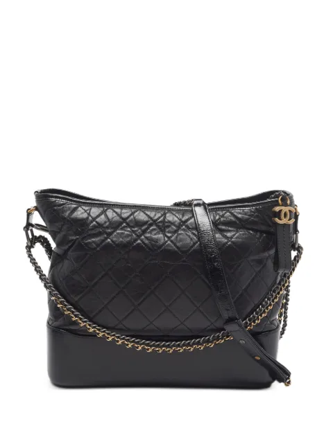 CHANEL Pre-Owned 2017-2018 large Gabrielle quilted shoulder bag Black 1334742