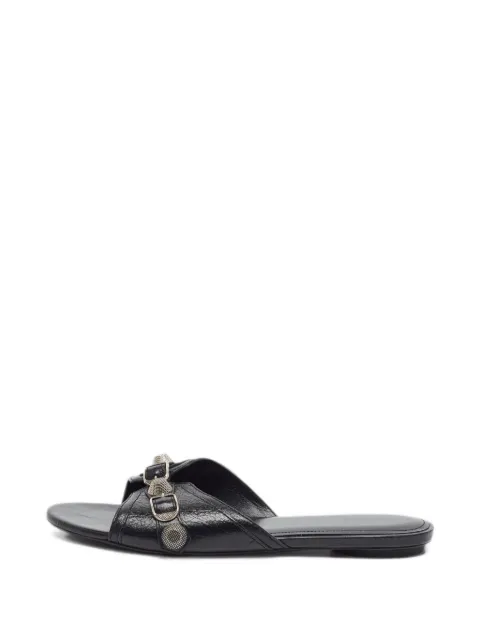 Balenciaga Pre-Owned Le Cagole leather slides Black 1366732