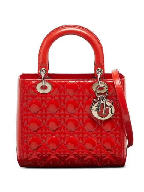 Christian Dior Pre-Owned 2012 medium Lady Dior Cannage tote bag Red 1312495